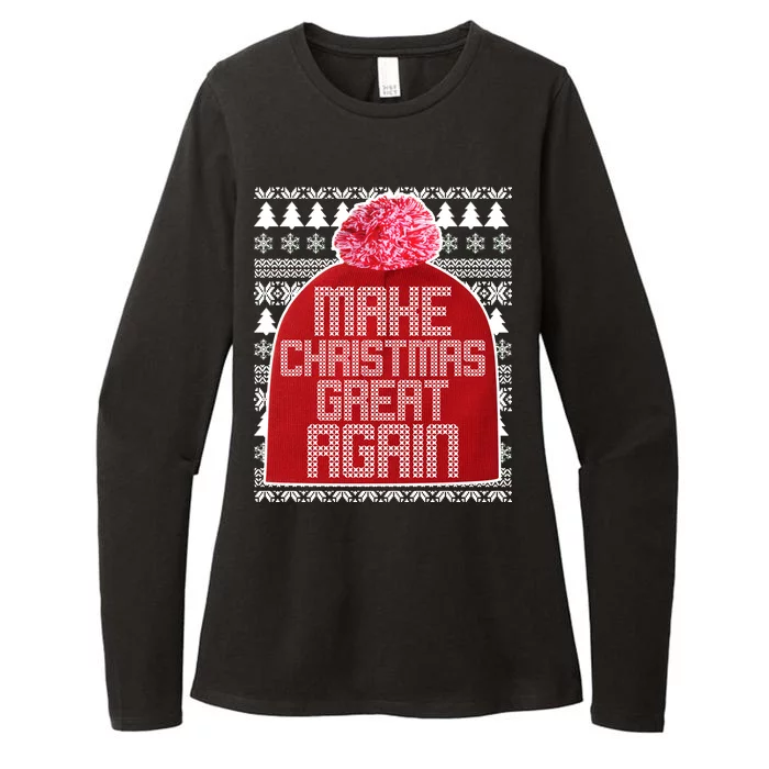 Make Christmas Great Again Ugly Christmas Sweater Design Womens CVC Long Sleeve Shirt