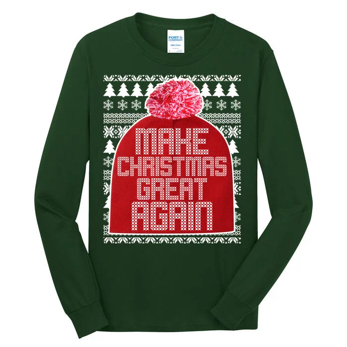 Make Christmas Great Again Ugly Christmas Sweater Design Tall Long Sleeve T-Shirt