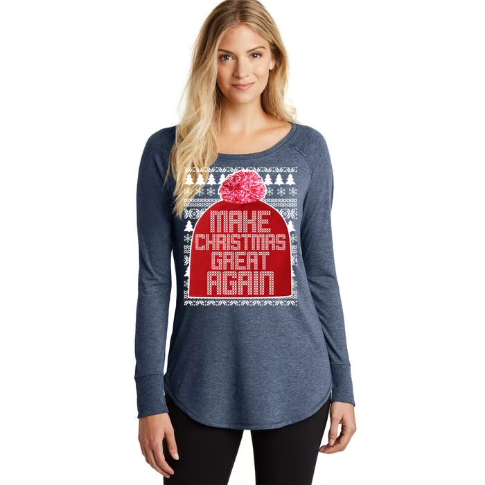 Make Christmas Great Again Ugly Christmas Sweater Design Women's Perfect Tri Tunic Long Sleeve Shirt