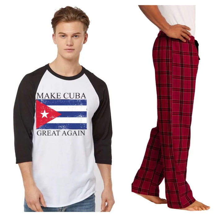 Make Cuba Great Again Cuban Flag Raglan Sleeve Pajama Set