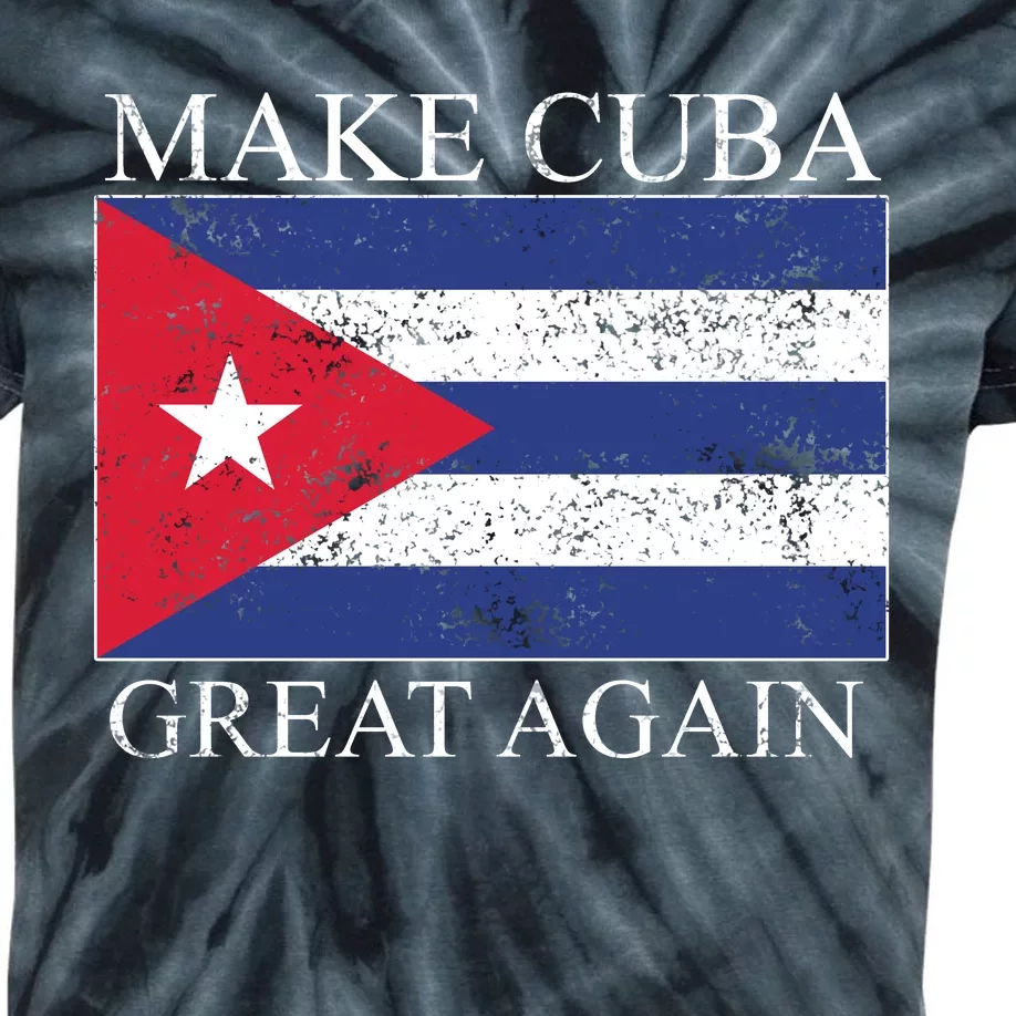 Make Cuba Great Again Cuban Flag Kids Tie-Dye T-Shirt