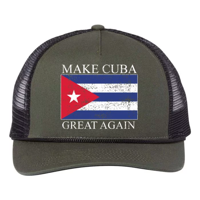 Make Cuba Great Again Cuban Flag Retro Rope Trucker Hat Cap