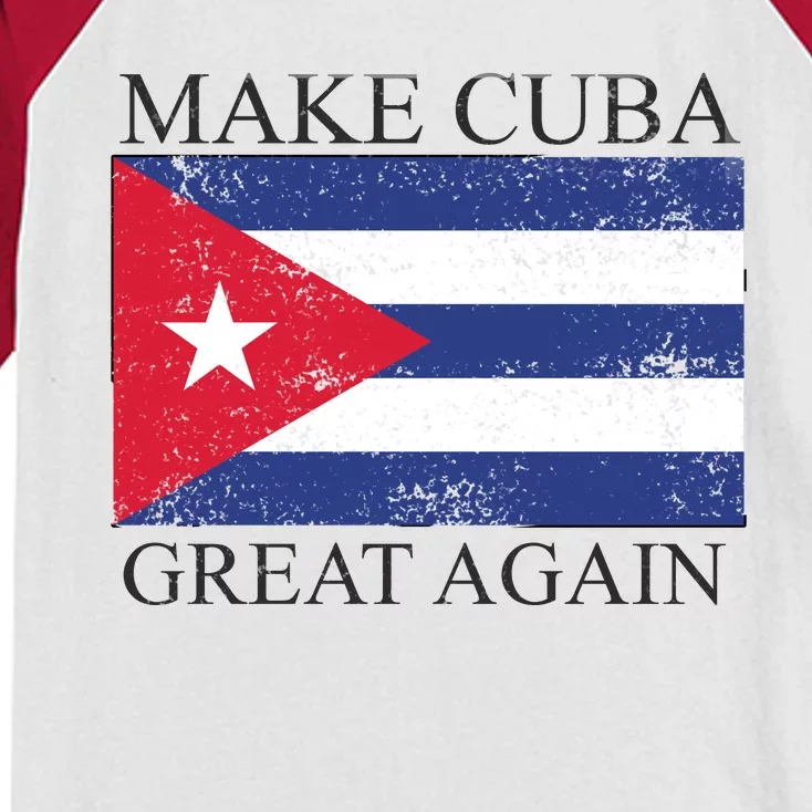 Make Cuba Great Again Cuban Flag Kids Colorblock Raglan Jersey