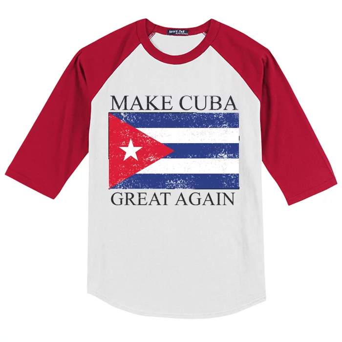 Make Cuba Great Again Cuban Flag Kids Colorblock Raglan Jersey