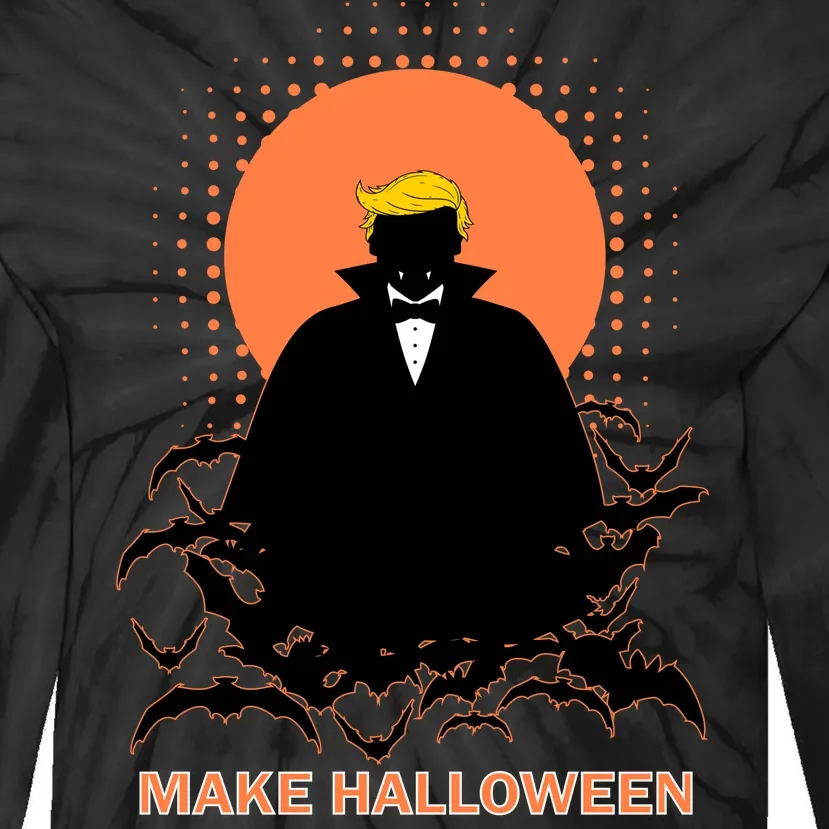 Make Halloween Great Again Trump Tie-Dye Long Sleeve Shirt