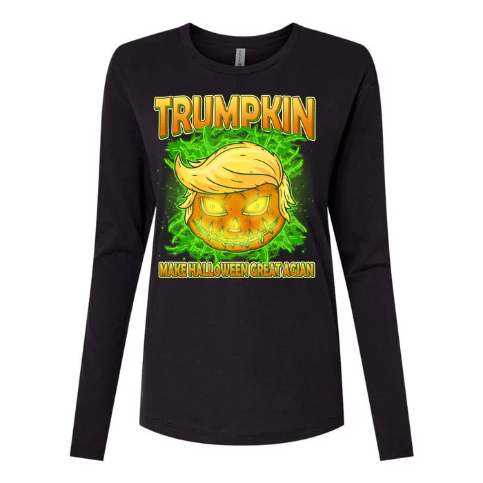 Make Halloween Great Again Trumpkin Womens Cotton Relaxed Long Sleeve T-Shirt