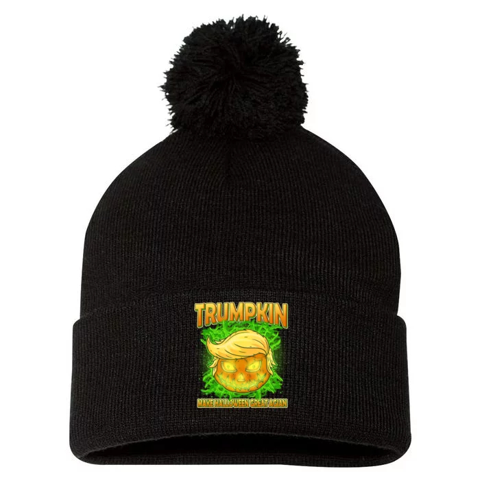 Make Halloween Great Again Trumpkin Pom Pom 12in Knit Beanie