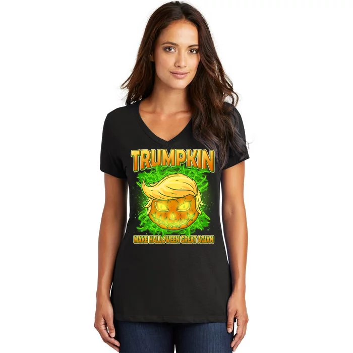 Make Halloween Great Again Trumpkin Women's V-Neck T-Shirt