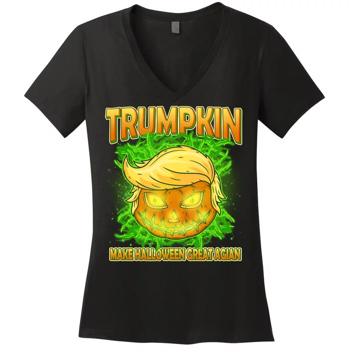 Make Halloween Great Again Trumpkin Women's V-Neck T-Shirt