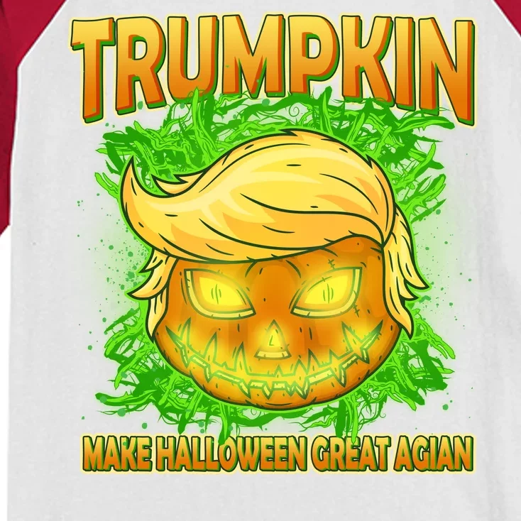 Make Halloween Great Again Trumpkin Kids Colorblock Raglan Jersey