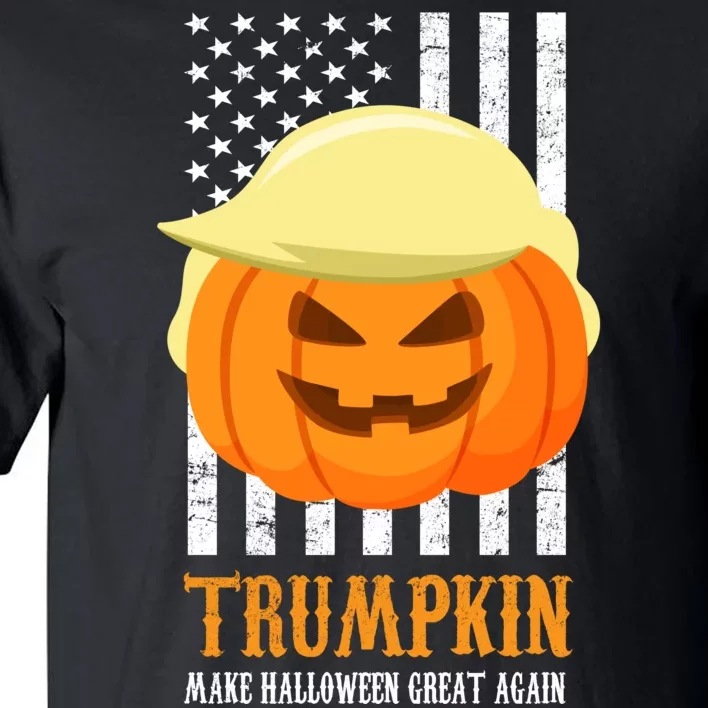 Make Halloween Great Again Trumpkin USA Flag Tall T-Shirt