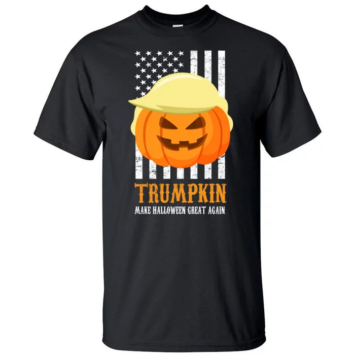 Make Halloween Great Again Trumpkin USA Flag Tall T-Shirt