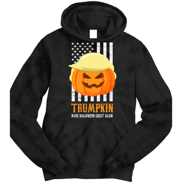 Make Halloween Great Again Trumpkin USA Flag Tie Dye Hoodie