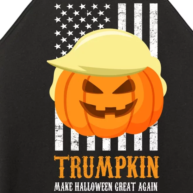 Make Halloween Great Again Trumpkin USA Flag Women’s Perfect Tri Rocker Tank