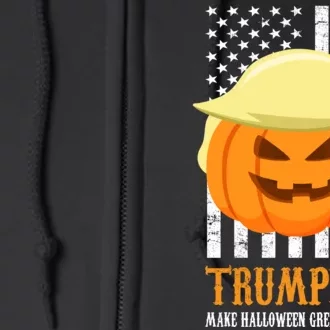 Make Halloween Great Again Trumpkin USA Flag Full Zip Hoodie