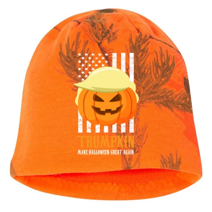 Make Halloween Great Again Trumpkin USA Flag Kati - Camo Knit Beanie