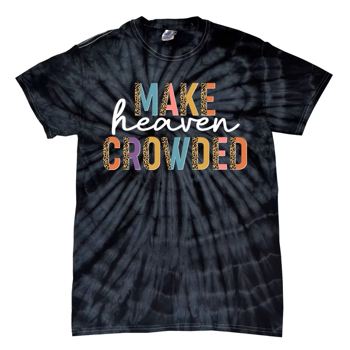 Make Heaven Crowded Leopard Print Pattern Tie-Dye T-Shirt