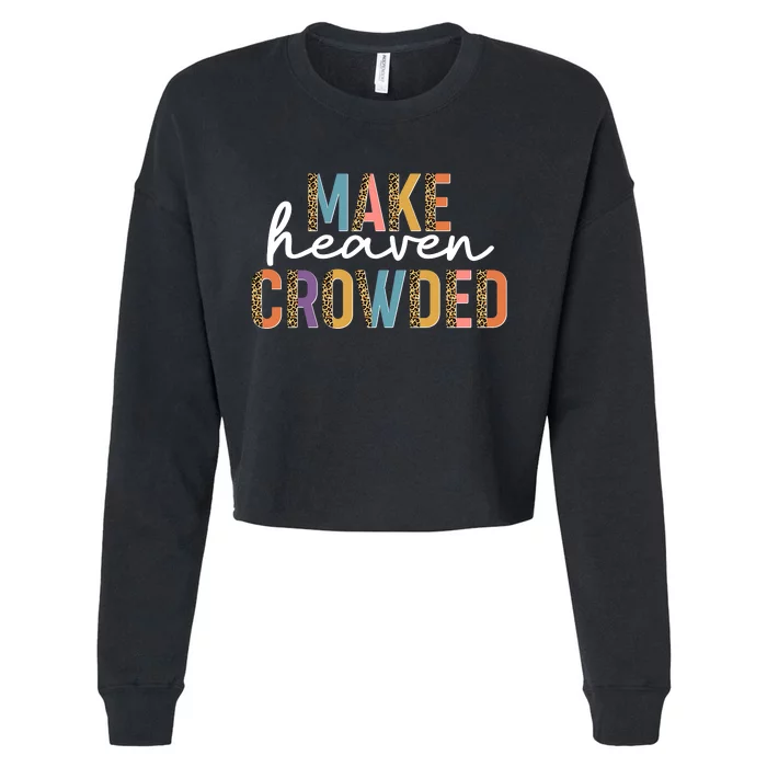 Make Heaven Crowded Leopard Print Pattern Cropped Pullover Crew