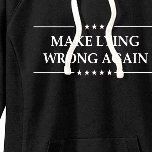 Make Lying Wrong Again Anti Trump Women's Fleece Hoodie