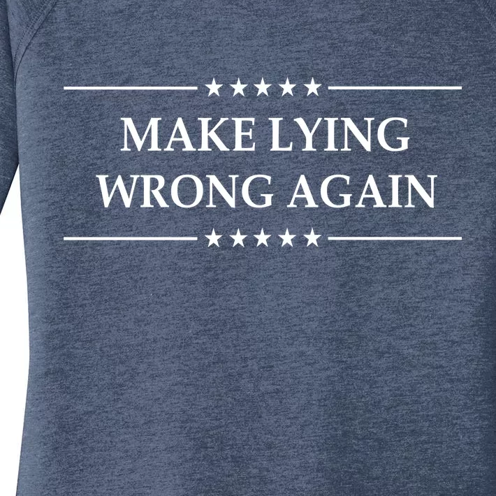 Make Lying Wrong Again Anti Trump Women's Perfect Tri Tunic Long Sleeve Shirt