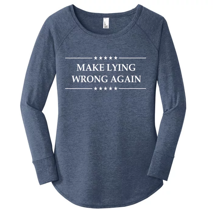 Make Lying Wrong Again Anti Trump Women's Perfect Tri Tunic Long Sleeve Shirt