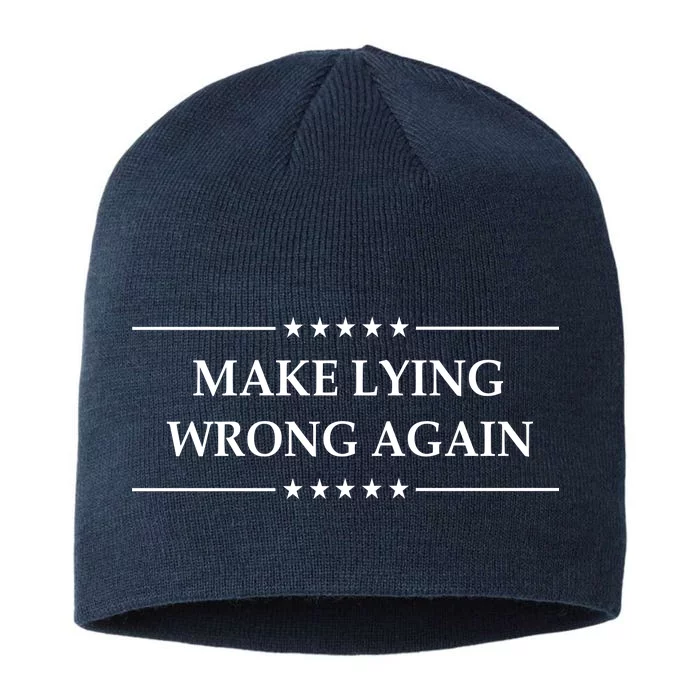 Make Lying Wrong Again Anti Trump 8 1/2in Sustainable Knit Beanie