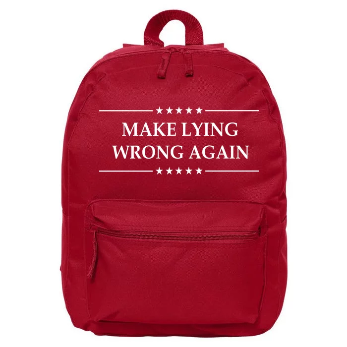 Make Lying Wrong Again Anti Trump 16 in Basic Backpack