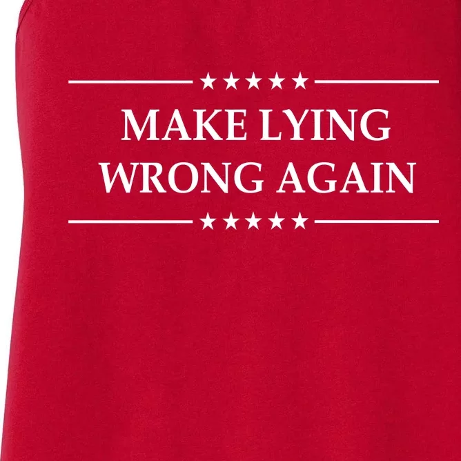 Make Lying Wrong Again Anti Trump Women's Racerback Tank