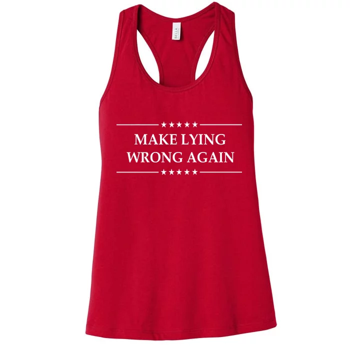 Make Lying Wrong Again Anti Trump Women's Racerback Tank