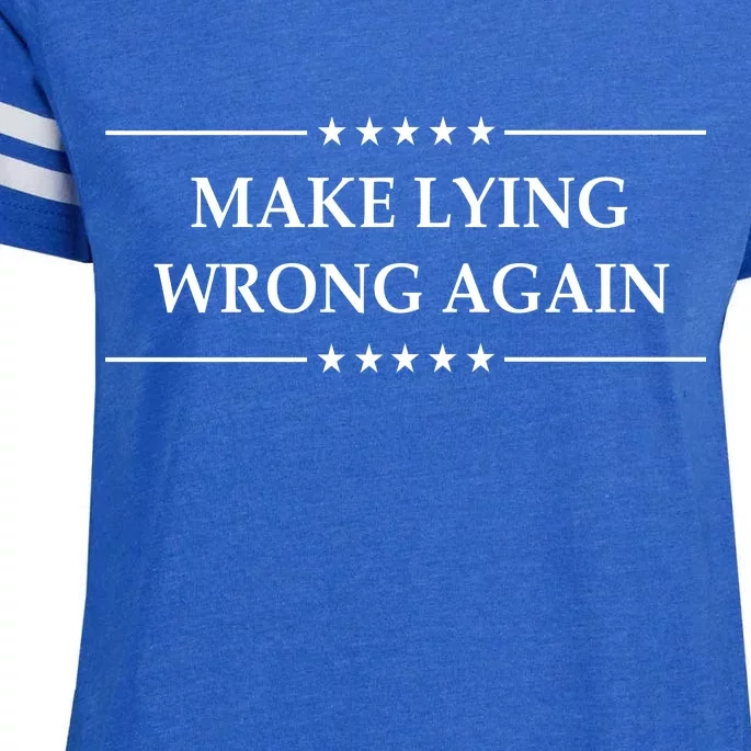 Make Lying Wrong Again Anti Trump Enza Ladies Jersey Football T-Shirt