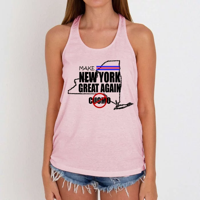 Make New York Great Again No More Cuomo Women's Knotted Racerback Tank