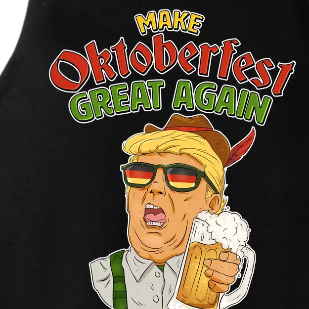 Make Oktoberfest Great Again Ladies Tri-Blend Wicking Tank