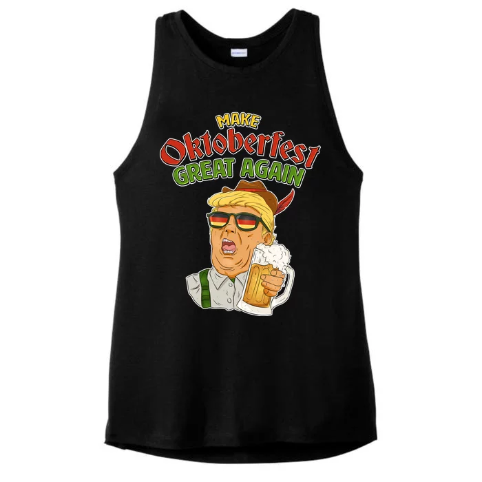 Make Oktoberfest Great Again Ladies Tri-Blend Wicking Tank