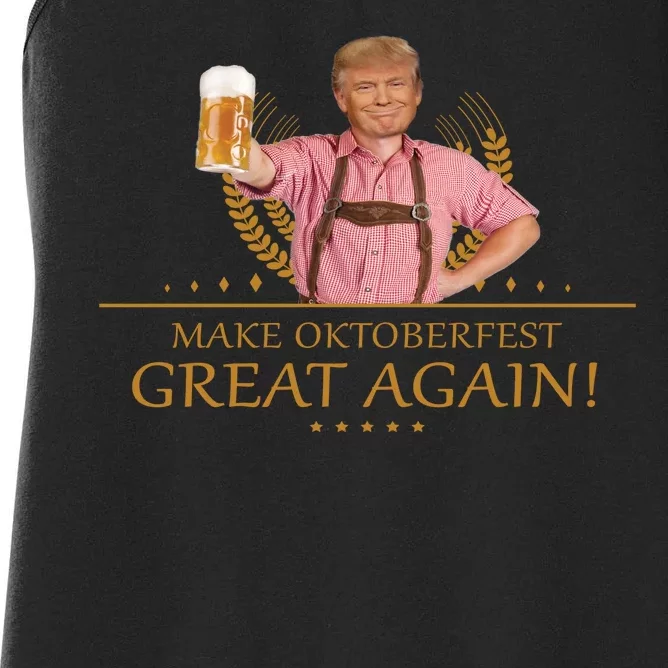 Make Oktoberfest Great Again Donald Trump Women's Racerback Tank