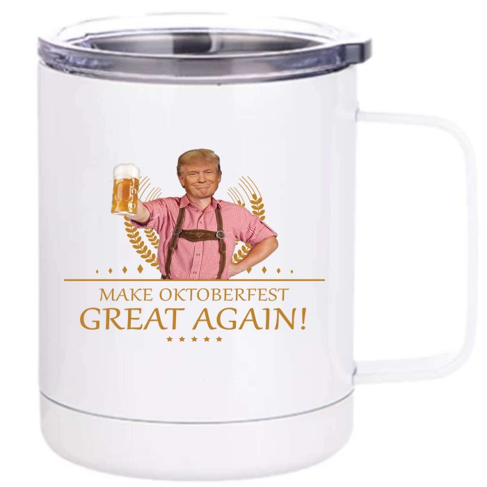 Make Oktoberfest Great Again Donald Trump Front & Back 12oz Stainless Steel Tumbler Cup