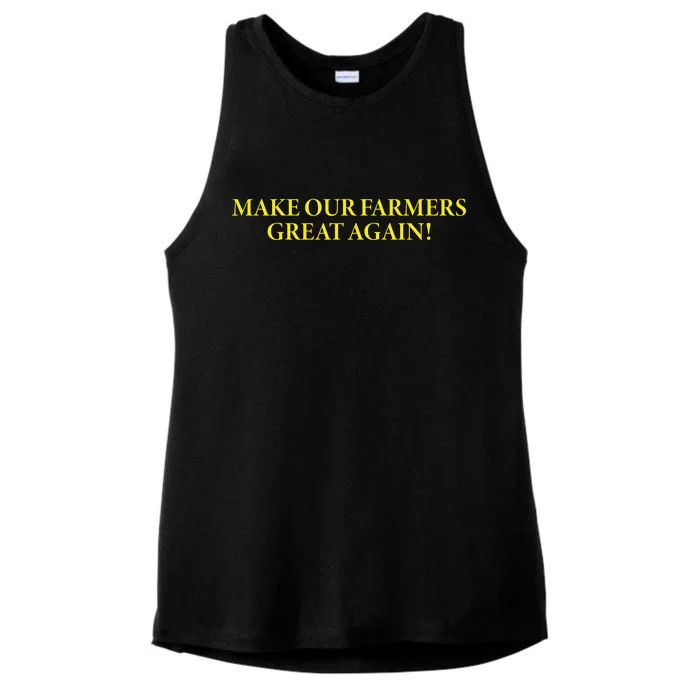 Make Our Farmers Great Again Ladies Tri-Blend Wicking Tank