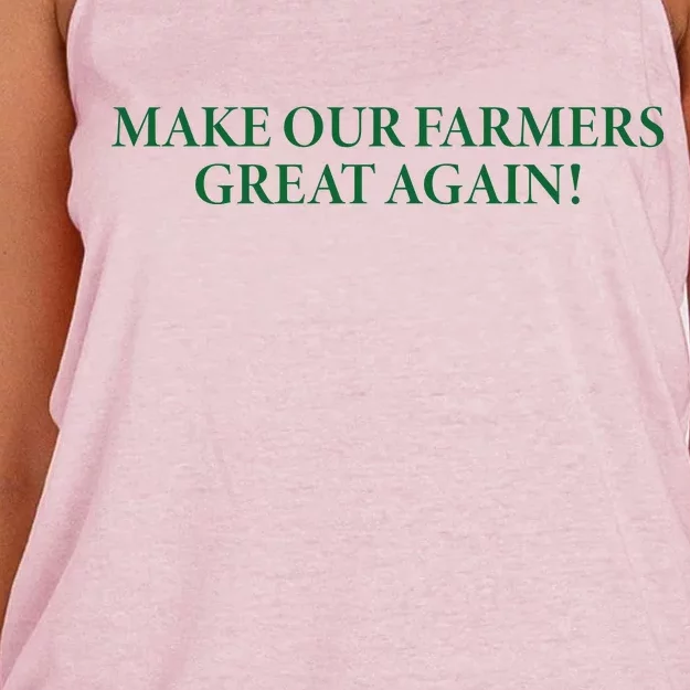 Make Our Farmers Great Again Women's Knotted Racerback Tank