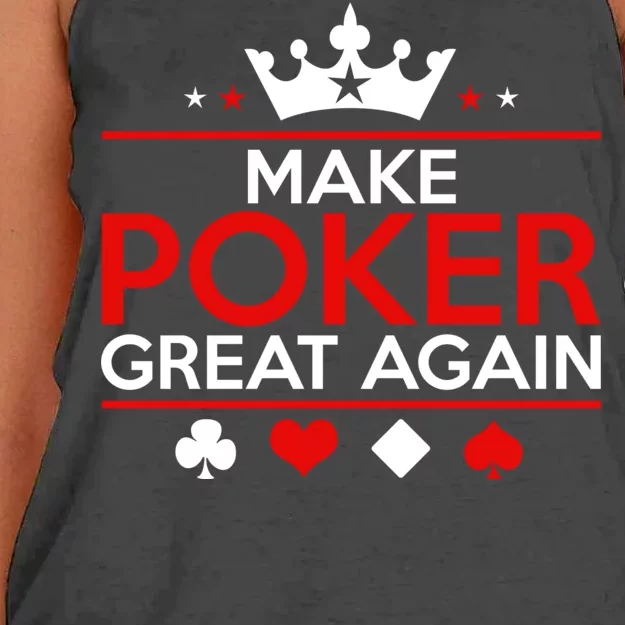 Make Poker Great Again Card Game Women's Knotted Racerback Tank