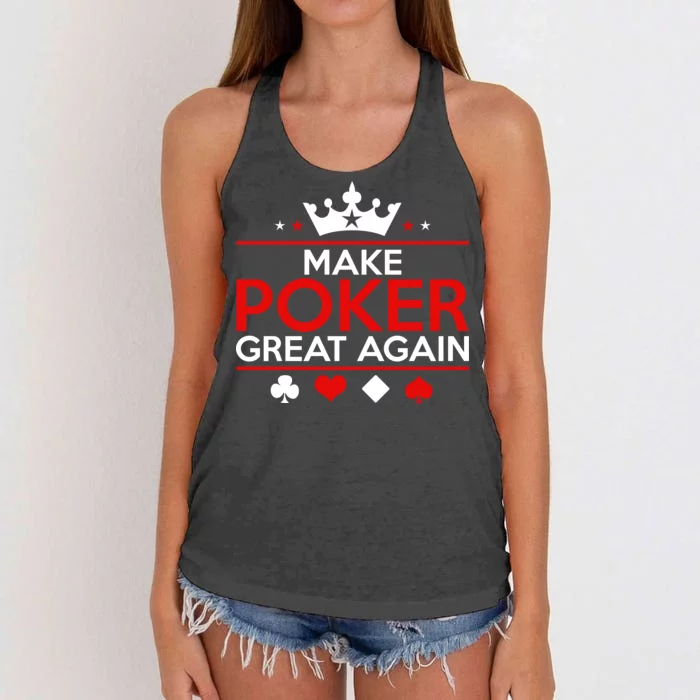 Make Poker Great Again Card Game Women's Knotted Racerback Tank