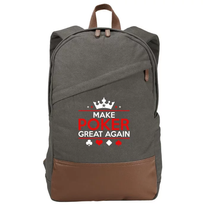 Make Poker Great Again Card Game Cotton Canvas Backpack