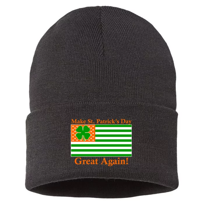 Make St. Patrick's Day Great Again! Irish America USA Clover Flag Sustainable Knit Beanie