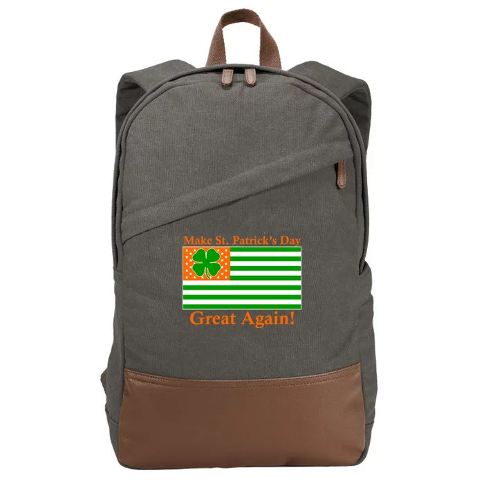 Make St. Patrick's Day Great Again! Irish America USA Clover Flag Cotton Canvas Backpack