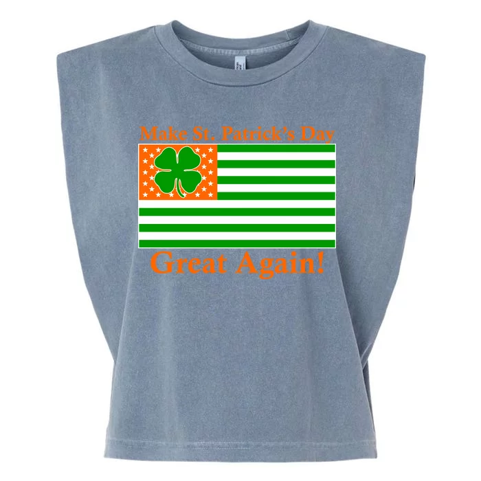 Make St. Patrick's Day Great Again! Irish America USA Clover Flag Garment-Dyed Women's Muscle Tee