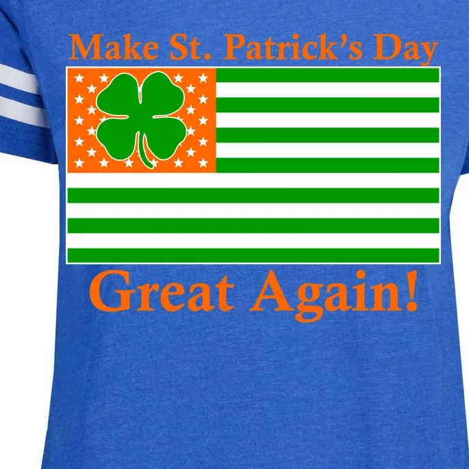 Make St. Patrick's Day Great Again! Irish America USA Clover Flag Enza Ladies Jersey Football T-Shirt