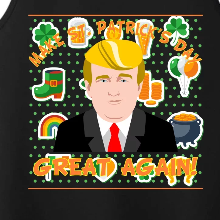 Make St. Patrick's Day Great Again President Donald Trump Performance Tank