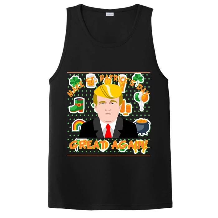 Make St. Patrick's Day Great Again President Donald Trump Performance Tank