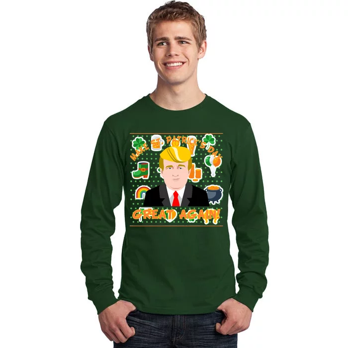 Make St. Patrick's Day Great Again President Donald Trump Tall Long Sleeve T-Shirt