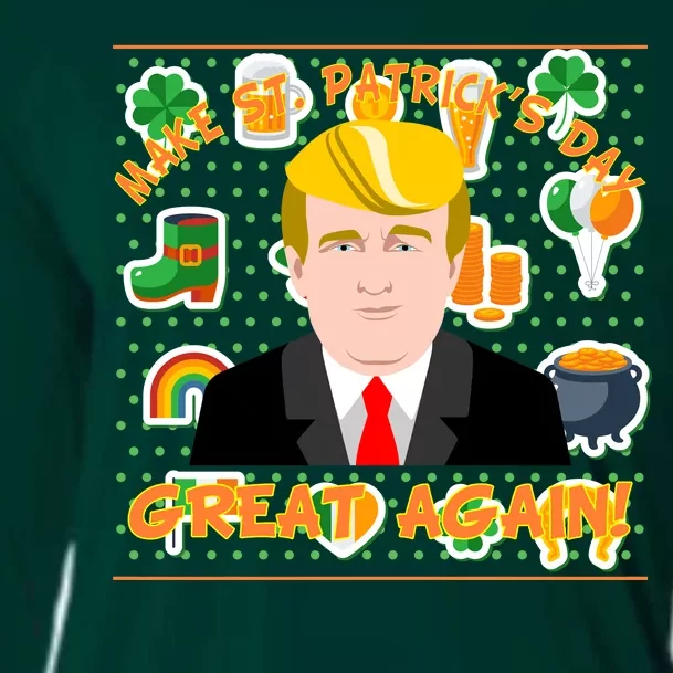 Make St. Patrick's Day Great Again President Donald Trump Cooling Performance Long Sleeve Crew