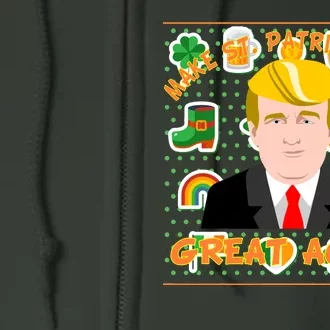 Make St. Patrick's Day Great Again President Donald Trump Full Zip Hoodie