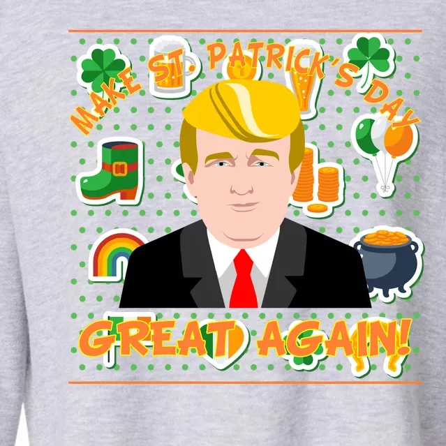 Make St. Patrick's Day Great Again President Donald Trump Cropped Pullover Crew